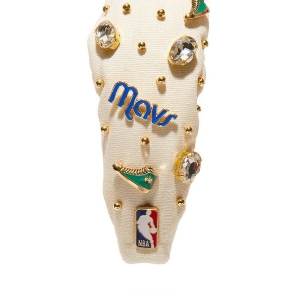LELE SADOUGHI NBA DALLAS MAVERICKS BASKETBALL IVORY EMBELLISHED KNOTTED HEADBAND main image 11